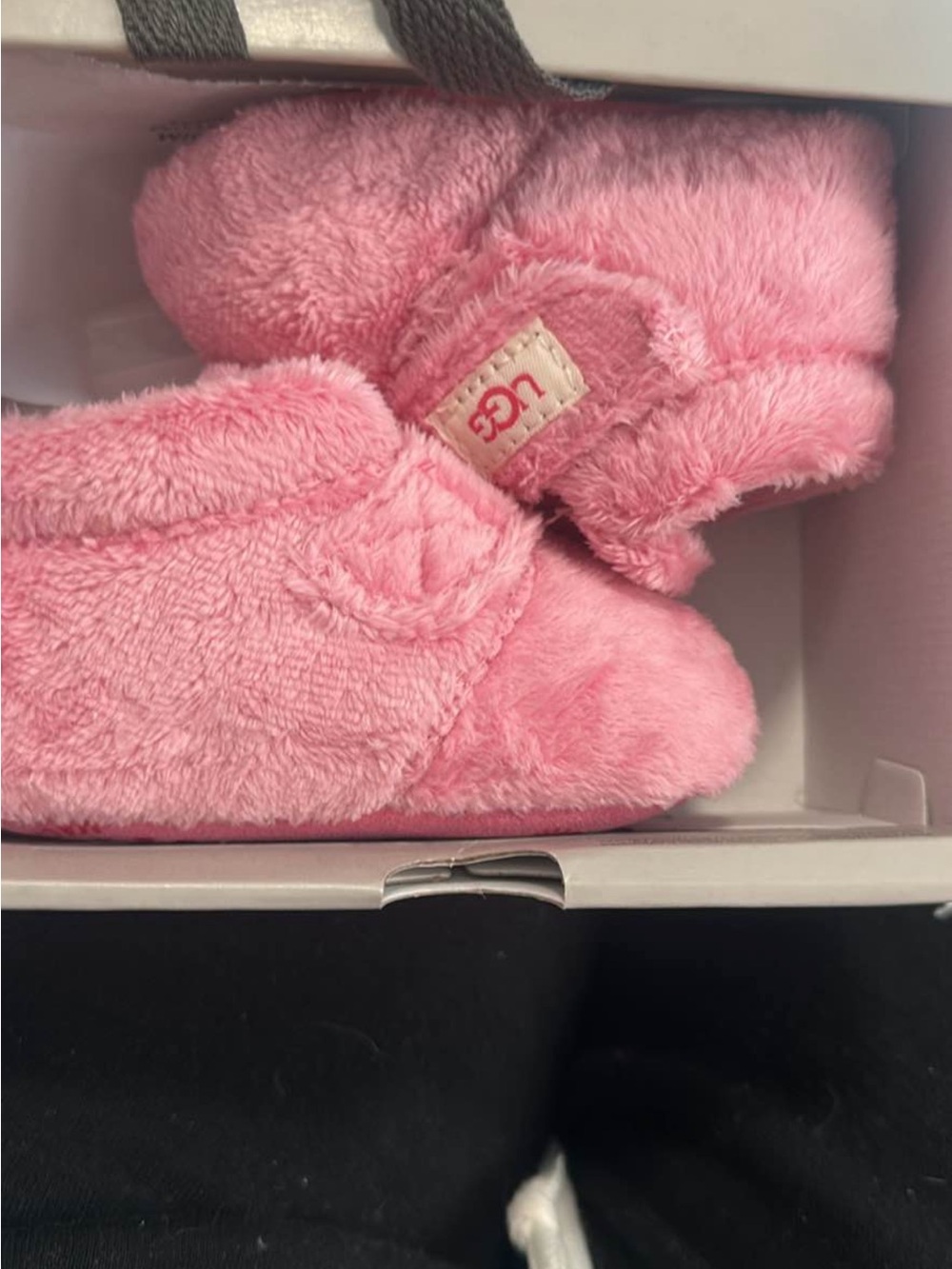 UGG Pink Infant Booties with Side Button Accent
